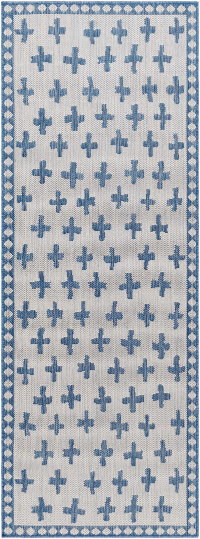 Kyna Blue & Cream Area Rug - Clearance