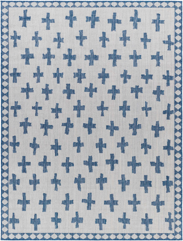 Kyna Blue & Cream Area Rug - Clearance