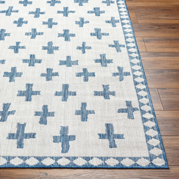 Kyna Blue & Cream Area Rug - Clearance