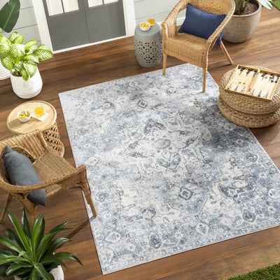 Ankti Blue Washable Area Rug