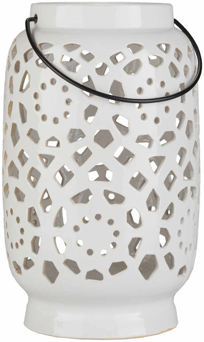 Sloughhouse White Ceramic Outdoor Lantern