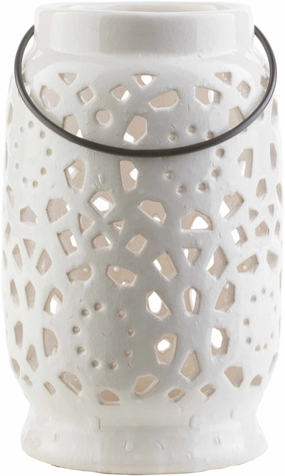 Sloughhouse White Ceramic Outdoor Lantern