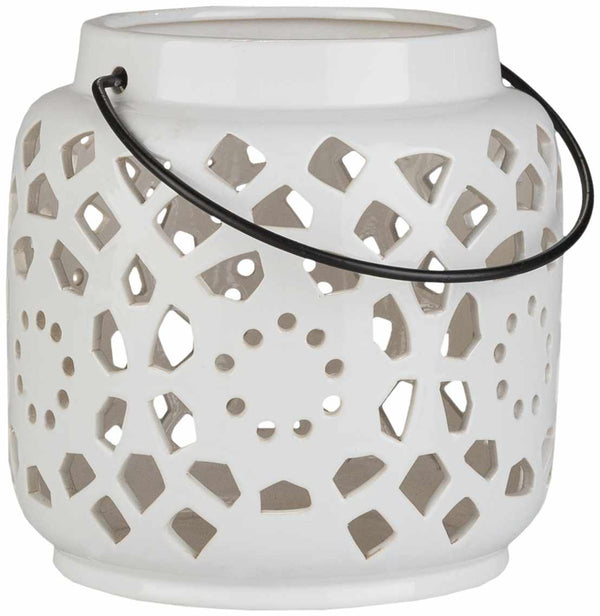 Sloughhouse White Ceramic Outdoor Lantern