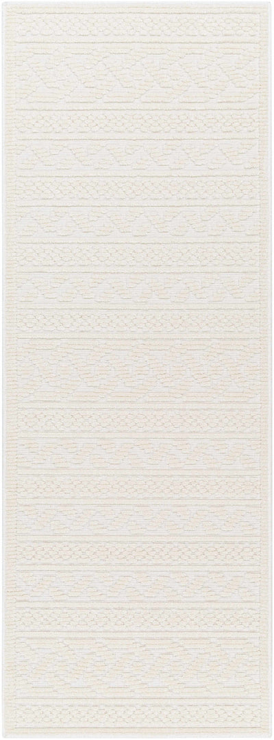 Fadey White Textured Washable Rug