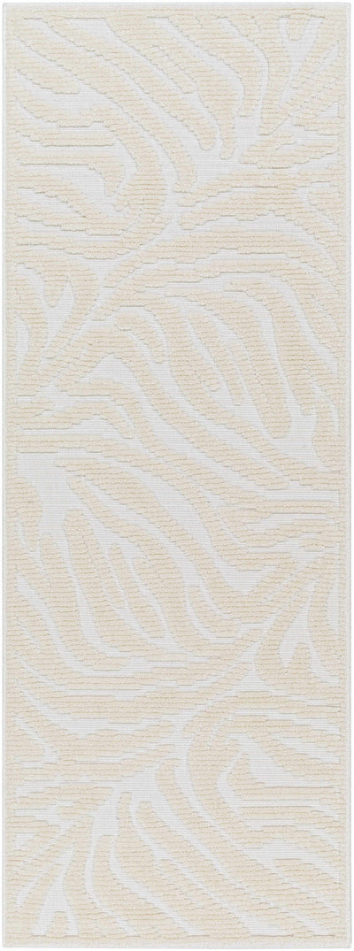 Keto Cream Zebra Print Washable Area Rug