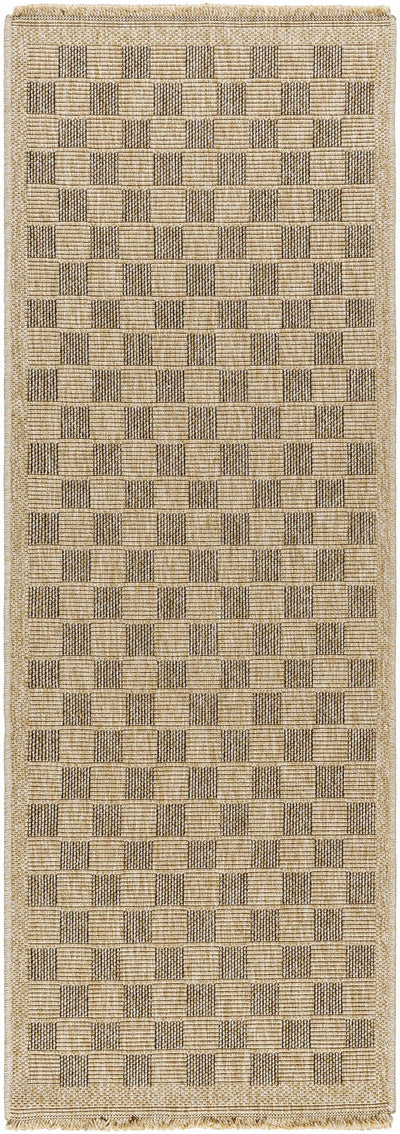 Jurek Beige & Brown Checkered Area Rug