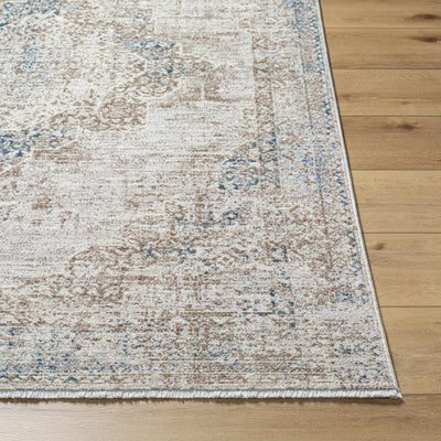 Kosta Beige & Blue Medallion Area Rug