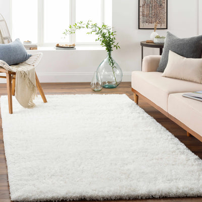 Sandbach Solid White Shag Rug