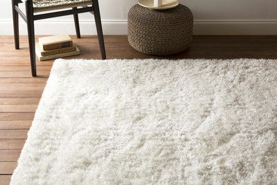 Sandbach Solid White Shag Rug