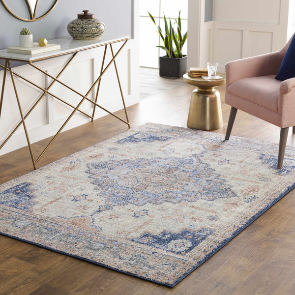 Beige Blue Sandwick Area Rug - Clearance