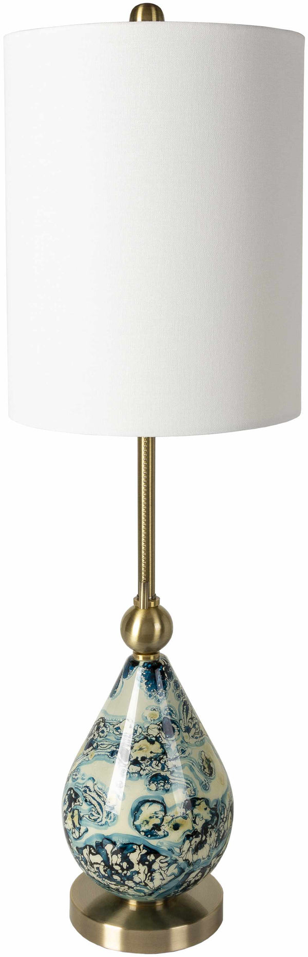 Katipunan Aqua Gold Metallic Brass Table Lamp