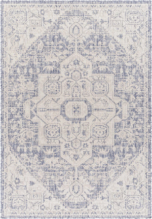 Aure Beige & Blue Indoor & Outdoor Rug - Clearance