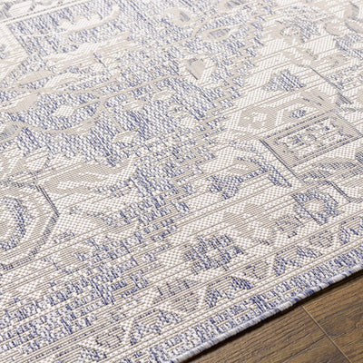 Aure Beige & Blue Indoor & Outdoor Rug - Clearance