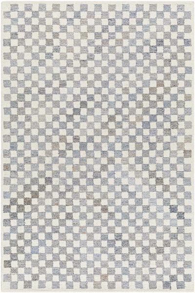 Halen Gray Checkered Area Rug