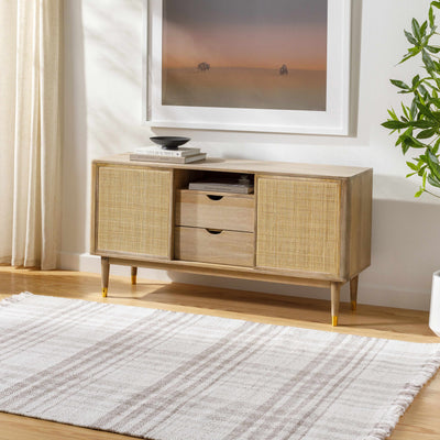 Inara Light Brown Plaid Area Rug