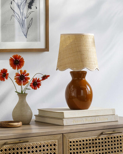 Salgareda Red Rattan Table Lamp