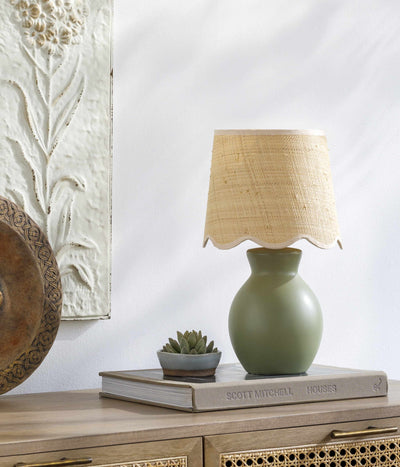 Salgareda Green Rattan Table Lamp