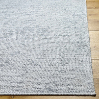 Isako Light Blue Solid Washable Area Rug