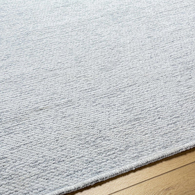 Isako Light Blue Solid Washable Area Rug