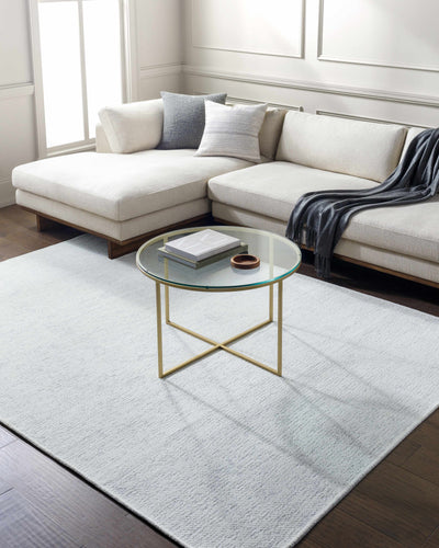 Isako Cream & Gray Solid Washable Area Rug