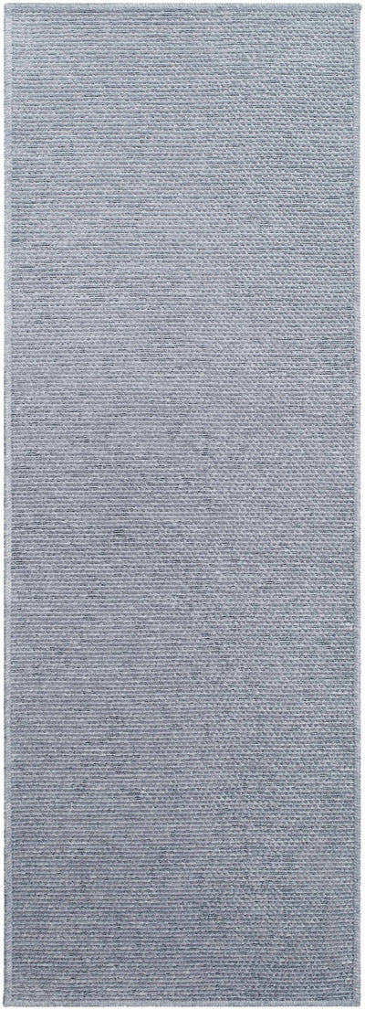 Isako Blue & Gray Solid Washable Area Rug