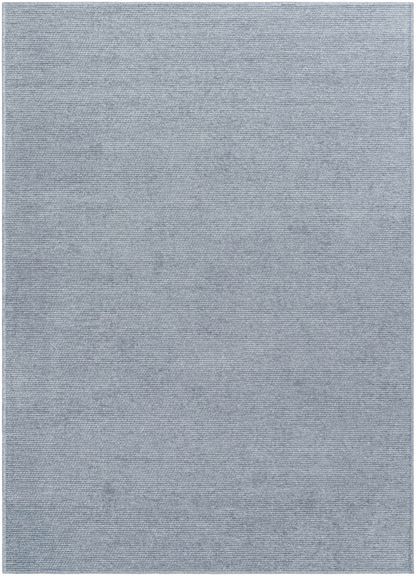 Isako Blue & Gray Solid Washable Area Rug