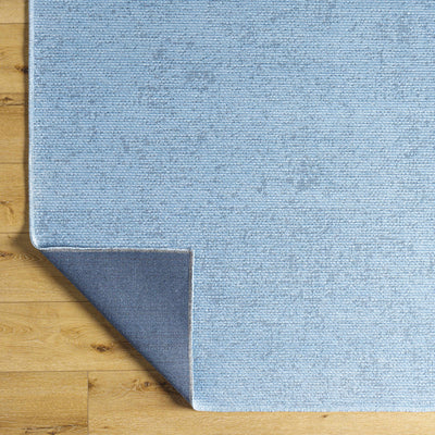 Isako Blue Solid Washable Area Rug