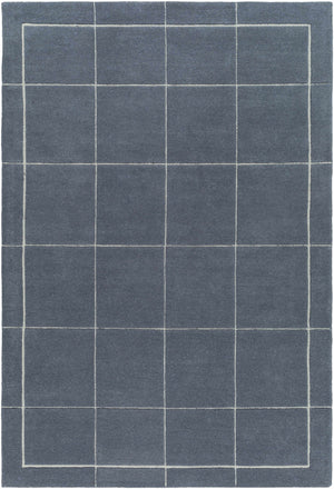 Siarl Dark Gray Checkered Area Rug