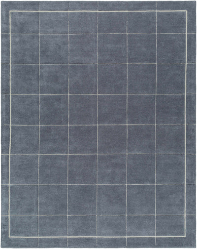 Siarl Dark Gray Checkered Area Rug