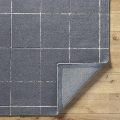 Siarl Dark Gray Checkered Area Rug