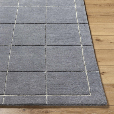 Siarl Dark Gray Checkered Area Rug