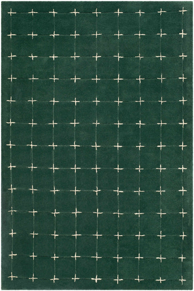 Sanvi Green Wool Area Rug