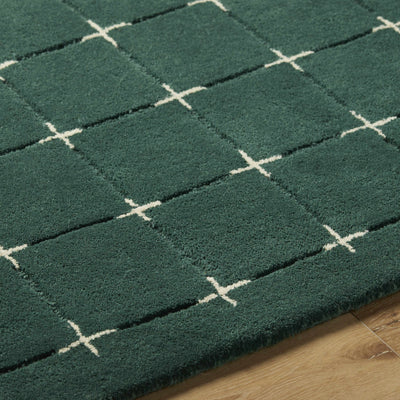 Sanvi Green Wool Area Rug