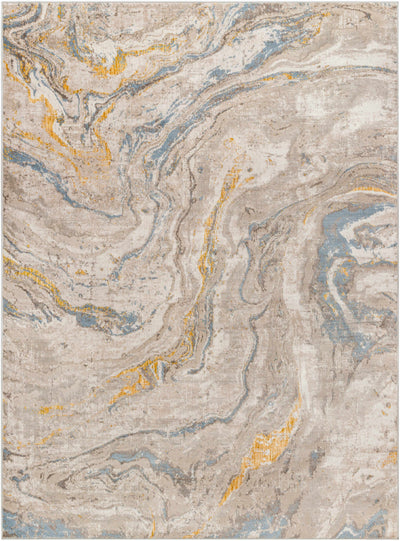 Beige Blue Akins Marble Rug - Clearance