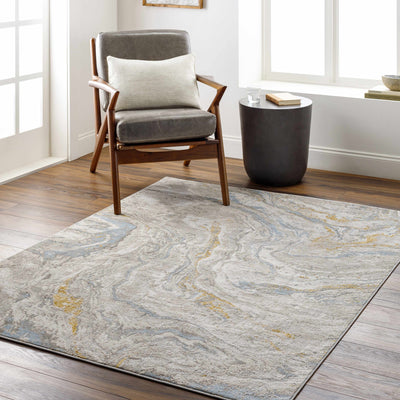 Beige Blue Akins Marble Rug - Clearance