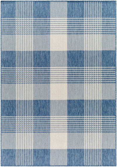 Aubin Blue Plaid Area Rug