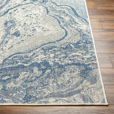 Basma Blue Marble Area Rug