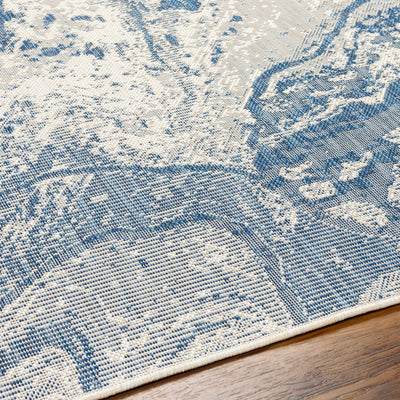 Basma Blue Marble Area Rug