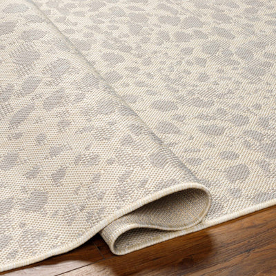 Erno Cream Leopard Print Area Rug