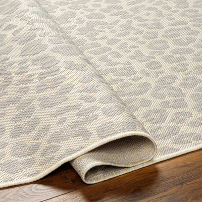 Garbo Cream Leopard Print Area Rug