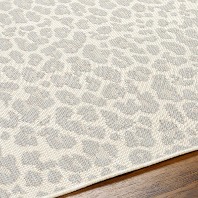 Garbo Cream Leopard Print Area Rug