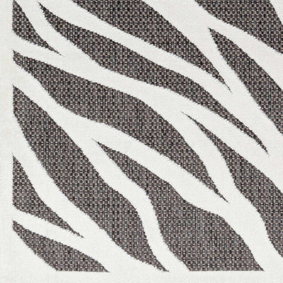 Astra Zebra Print Black Outdoor Rug - Clearance