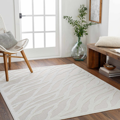 Astra Zebra Print Cream Outdoor Rug - Clearance