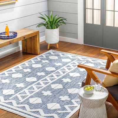 Elio Blue Outdoor Rug - Clearance