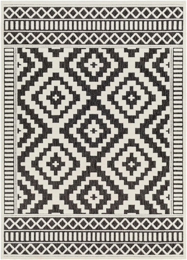 Feya Black Outdoor Rug Washable - Clearance