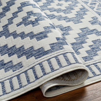 Feya Blue & Cream Outdoor Rug - Clearance