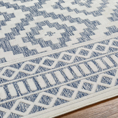 Feya Blue & Cream Outdoor Rug - Clearance