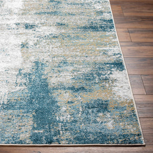 Duval Blue Abstract Area Rug