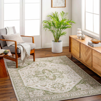 Gauri Green Medallion Area Rug