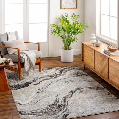 Tess Gray Marble Area Rug